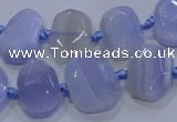 CNG5777 10*14mm - 12*16mm faceted freeform blue lace agate beads