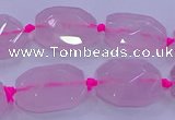 CNG5785 10*14mm - 12*16mm faceted freeform rose quartz beads