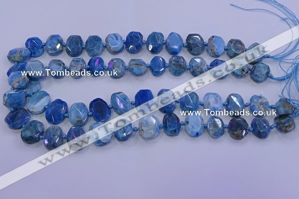 CNG5788 10*14mm - 12*16mm faceted freeform apatite beads