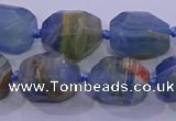 CNG5796 12*16mm - 13*18mm faceted nuggets blue calcite beads