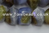 CNG5800 12*16mm - 13*18mm faceted nuggets blue lace agate beads