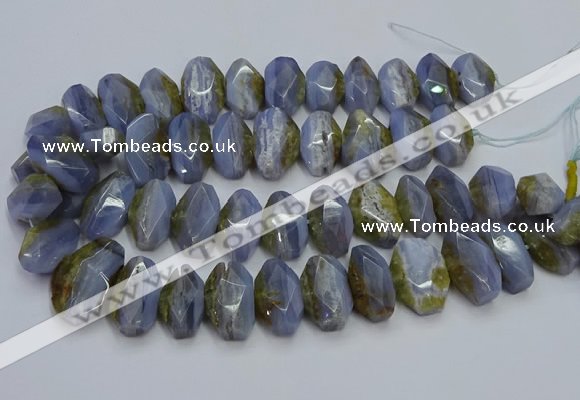 CNG5802 15*20mm - 22*28mm faceted freeform blue lace agate beads