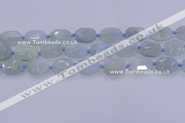 CNG5809 15.5 inches 10*14mm - 12*16mm faceted freeform aquamarine beads