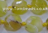 CNG5811 15.5 inches 10*12mm - 10*14mm faceted freeform yellow opal beads