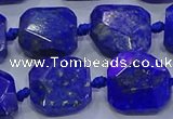 CNG5815 15.5 inches 10*12mm - 10*14mm faceted freeform lapis lazuli beads