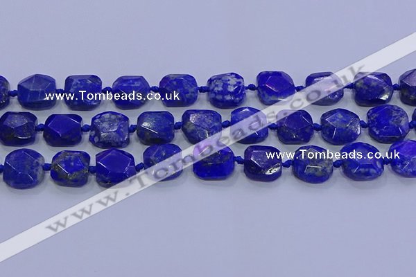 CNG5815 15.5 inches 10*12mm - 10*14mm faceted freeform lapis lazuli beads