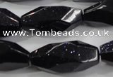 CNG583 15.5 inches 14*33mm faceted nuggets blue goldstone beads