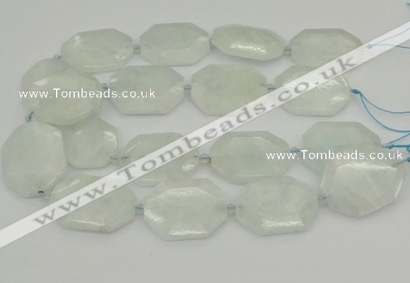 CNG5838 15.5 inches 20*30mm - 35*45mm faceted freeform aquamarine beads
