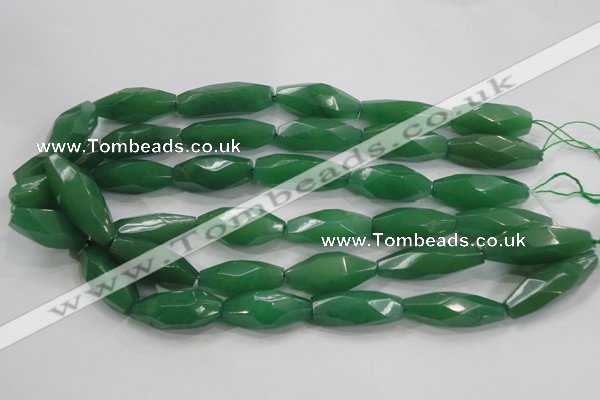 CNG584 15.5 inches 14*33mm faceted nuggets green aventurine beads