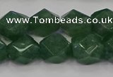 CNG5843 15.5 inches 14*15mm faceted nuggets green strawberry quartz beads