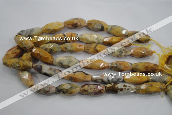 CNG585 15.5 inches 14*33mm faceted nuggets crazy lace agate beads