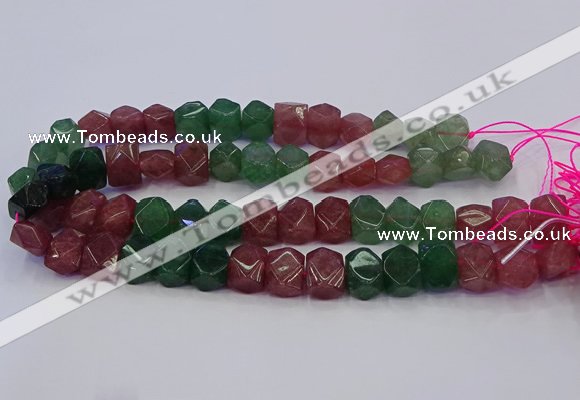 CNG5852 10*14mm - 12*16mm faceted nuggets mixed strawberry quartz beads