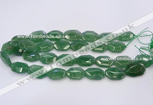 CNG5855 15*20mm - 20*25mm faceted freeform green strawberry quartz beads