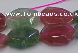 CNG5857 15*20mm - 20*25mm faceted freeform mixed strawberry quartz beads