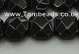 CNG5864 15.5 inches 8*12mm - 12*16mm faceted freeform black agate beads