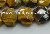 CNG5875 8*12mm - 12*16mm faceted freeform yellow tiger eye beads