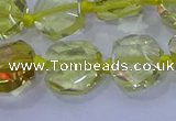 CNG5880 15.5 inches 10*12mm - 10*14mm faceted freeform lemon quartz beads