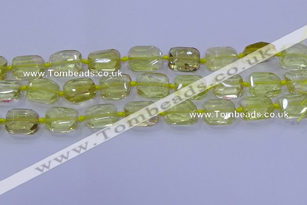 CNG5881 15.5 inches 10*14mm - 12*16mm faceted freeform lemon quartz beads