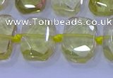 CNG5882 15.5 inches 10*14mm - 12*16mm faceted freeform lemon quartz beads