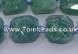 CNG5889 15.5 inches 10*12mm - 10*14mm faceted freeform amazonite beads