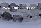 CNG5905 4*6mm - 6*10mm nuggets rough black rutilated quartz beads