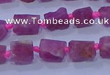 CNG5912 15.5 inches 4*6mm - 6*10mm nuggets rough pink tourmaline beads