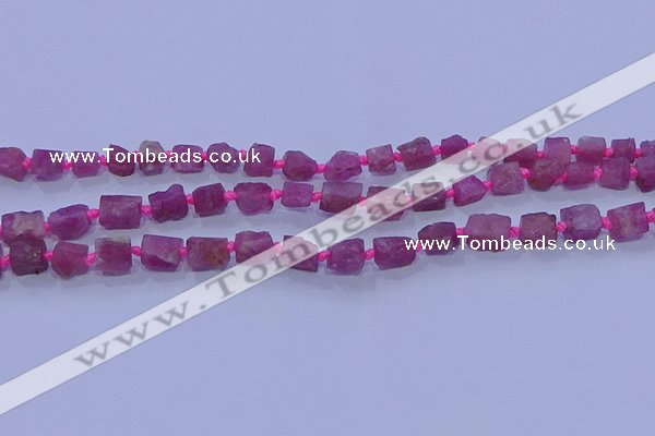 CNG5912 15.5 inches 4*6mm - 6*10mm nuggets rough pink tourmaline beads