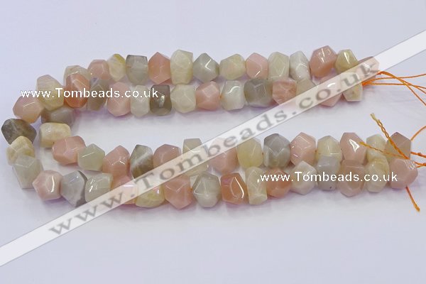 CNG5930 10*14mm - 13*18mm faceted nuggets rainbow moonstone beads