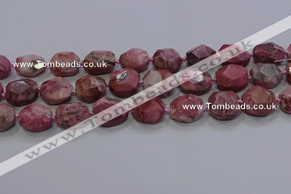 CNG5934 10*14mm - 12*16mm faceted freeform rhodochrosite beads