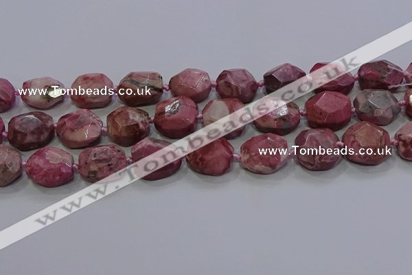 CNG5934 10*14mm - 12*16mm faceted freeform rhodochrosite beads