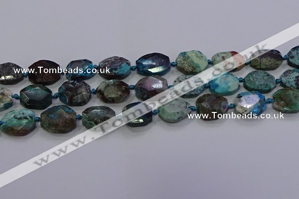 CNG5940 10*14mm - 12*16mm faceted freeform chrysocolla beads