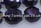 CNG5956 12*16mm - 15*18mm faceted freeform black tourmaline beads