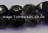 CNG5962 10*14mm - 12*16mm faceted nuggets black rutilated quartz beads