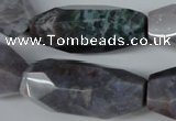 CNG600 13*28mm - 14*34mm faceted rice Indian agate nugget beads