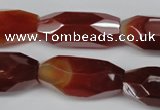 CNG601 12*28mm - 14*32mm faceted rice red agate nugget beads