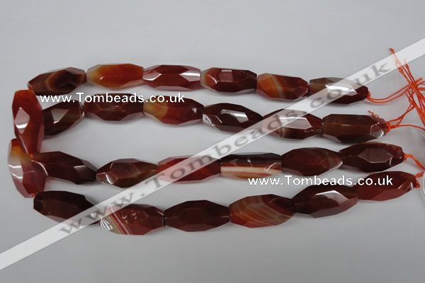 CNG601 12*28mm - 14*32mm faceted rice red agate nugget beads