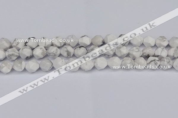 CNG6033 15.5 inches 12mm faceted nuggets white howlite beads