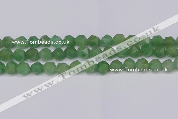 CNG6034 15.5 inches 12mm faceted nuggets green aventurine beads