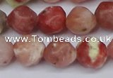 CNG6040 15.5 inches 12mm faceted nuggets rhodochrosite beads