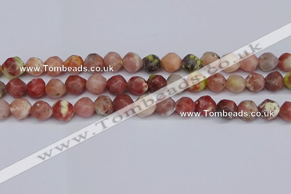 CNG6040 15.5 inches 12mm faceted nuggets rhodochrosite beads