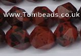 CNG6041 15.5 inches 12mm faceted nuggets mahogany obsidian beads