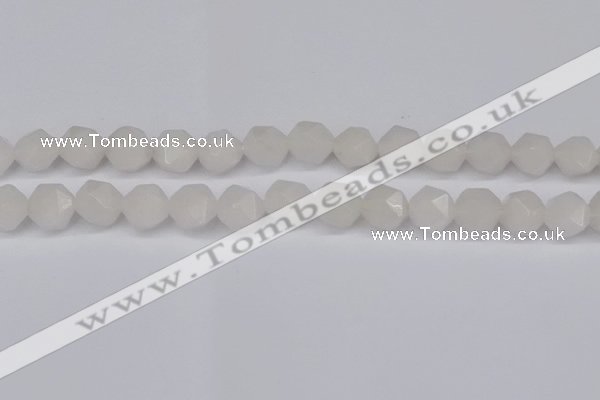 CNG6043 15.5 inches 12mm faceted nuggets white jade beads