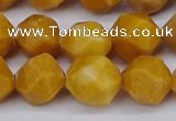 CNG6045 15.5 inches 12mm faceted nuggets yellow jade beads