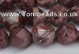 CNG6051 15.5 inches 12mm faceted nuggets red artistic jasper beads