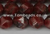 CNG6052 15.5 inches 12mm faceted nuggets brecciated jasper beads