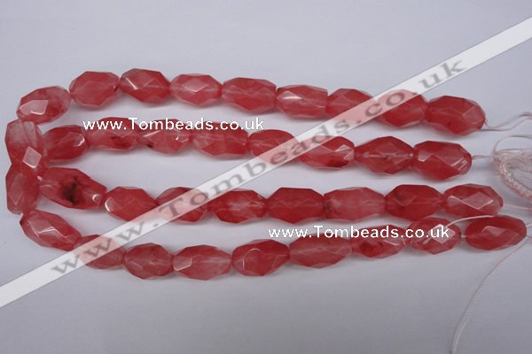 CNG608 12*20mm – 14*24mm faceted nuggets cherry quartz beads