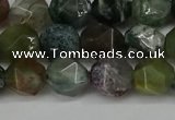 CNG6083 15.5 inches 8mm faceted nuggets moss agate beads