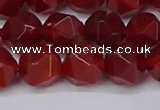 CNG6088 15.5 inches 8mm faceted nuggets red agate beads