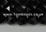 CNG6089 15.5 inches 8mm faceted nuggets black agate beads