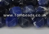 CNG6104 15.5 inches 8mm faceted nuggets sodalite gemstone beads